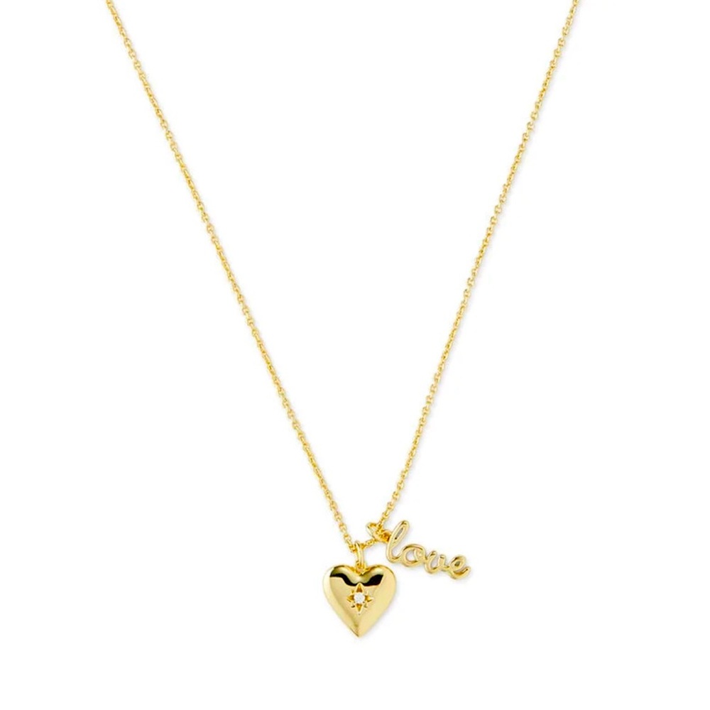 New - The Sophie Harper Heart & Love Pendant Necklace - Gold - Beautiful